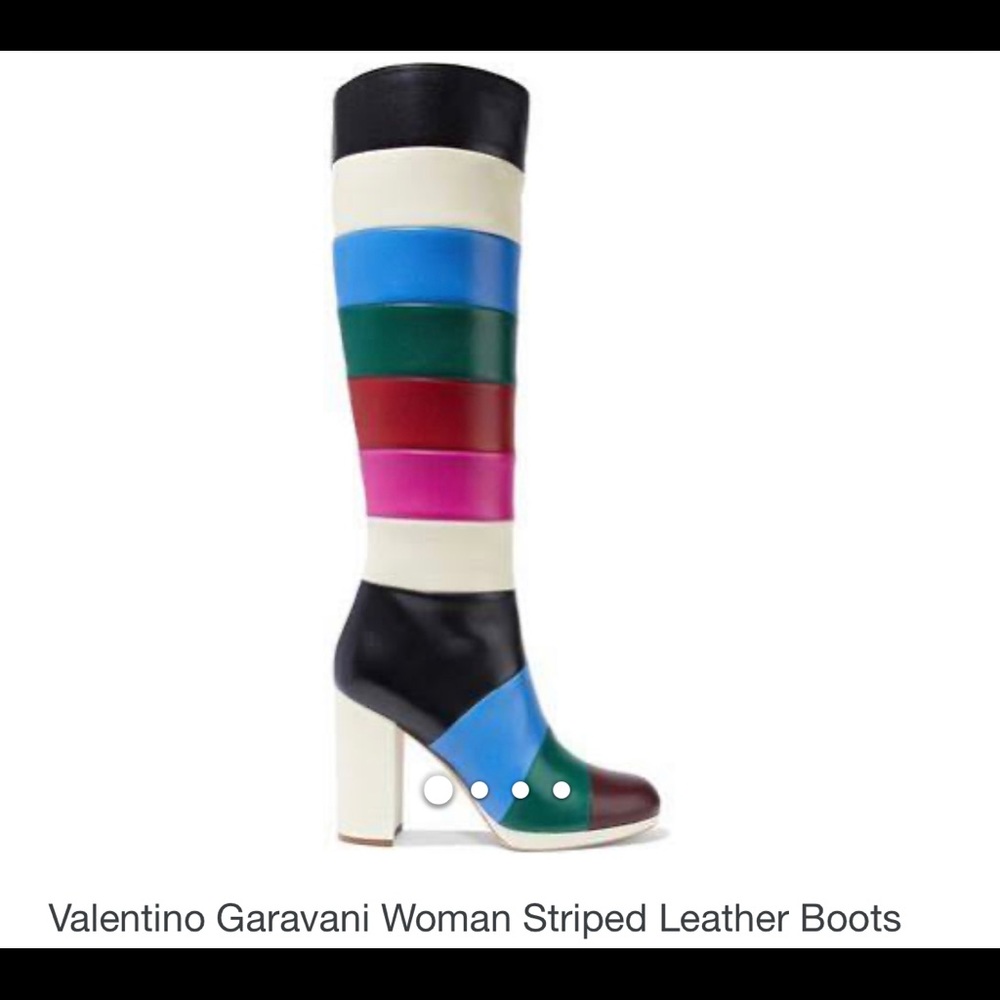 Valentino Garavani Striped Leather Boots